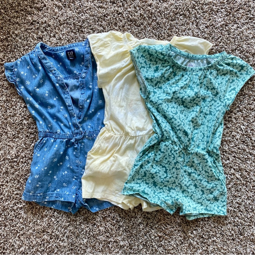 4T Toddler Girl Gap Rompers - Bundle of 3!